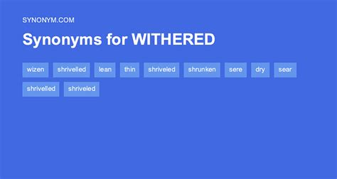 antonyms for withered